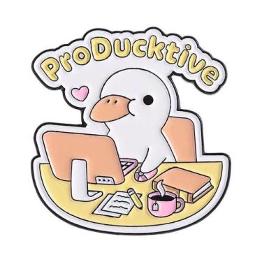 Imagem de Broche De Esmalte De Pato Trabalhador, Engraçado E Humorístico, Joia D