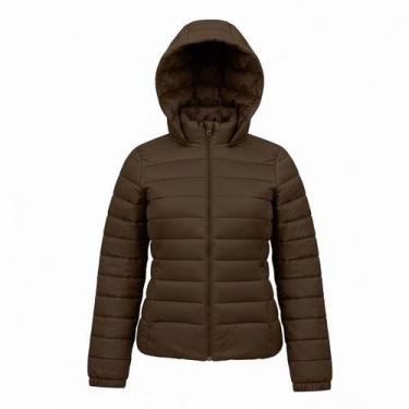 Imagem de Jaqueta Feminina Bobojaco Puffer Com Capuz Nylon De Frio COR:MARROM ES