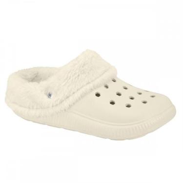 Imagem de Sandalia Moleca 5832106 Forrado Lã Pelinho Feminino, Off white, 37