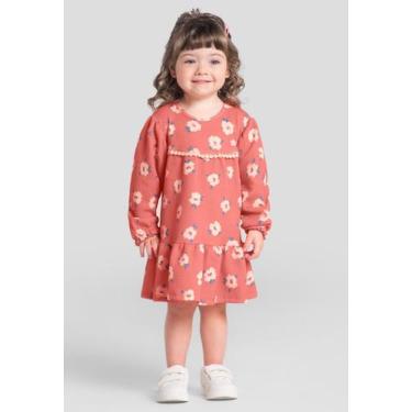 Imagem de Vestido infantil menina floral Brandili, 3, Vermelho