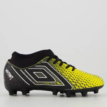 Imagem de Chuteira Umbro Mutant Campo Juvenil Amarela e Preta, 30