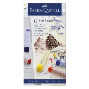 Imagem de Giz Pastel Seco Longo Soft 12 Cores Faber Castell