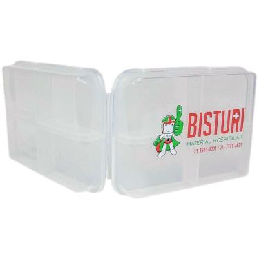 Imagem de Porta Comprimidos Semanal Mezzo Cosméticos 8 Divisórias Transparente Dobrável para Viagem Unidade