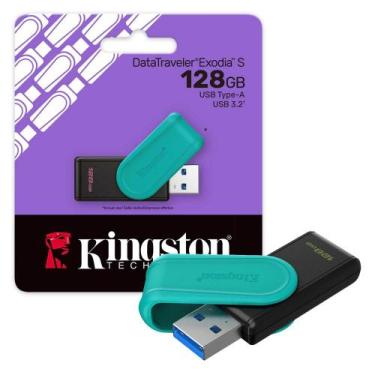 Imagem de Pen Drive 128GB Kingston Data Traveler Exodia S USB 3.2 Gen 1 Preto e 