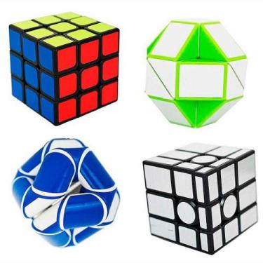Imagem de Kit Plus Cubo Mágico Divertido 4 pçs DMT7139 - DM Toys - DM TOYS, COME