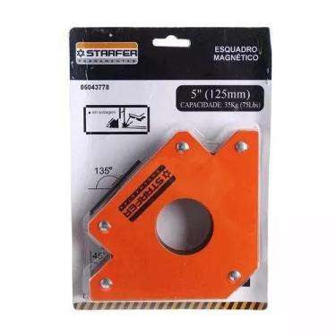 Imagem de Esquadro starfer magnético p/canto 5'' (125mm)  35kg
