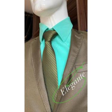 Imagem de Terno masculino em estilo elegance tecido poliviscose Cor verde exerci