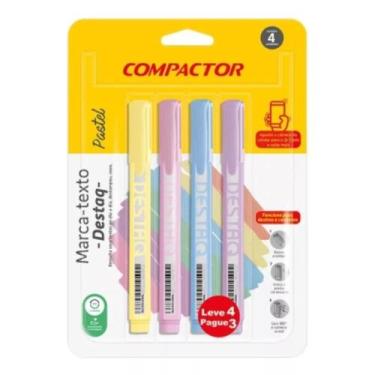 Imagem de Blister C/4 Marca Texto Tons Pasteis - Compactor