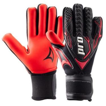 Imagem de Luva de Goleiro Profissional Three Stars Góia, Vermelho, Preto, PEQUEN