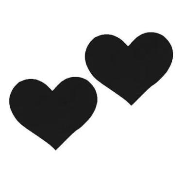Imagem de TAPA MAMILO COM ADESIVO FORMATO CORAÇÃO NIPPLE - Yaffa Lingerie, Preto