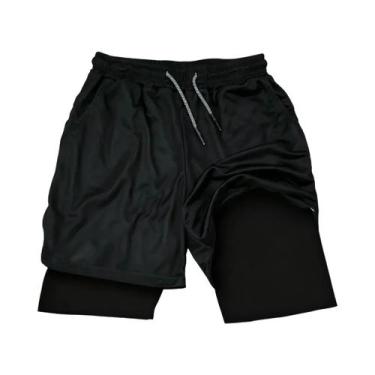 Imagem de Conjunto Masculino De Verão Para Fitness, Solto, Dupla Camada, Duas Pe