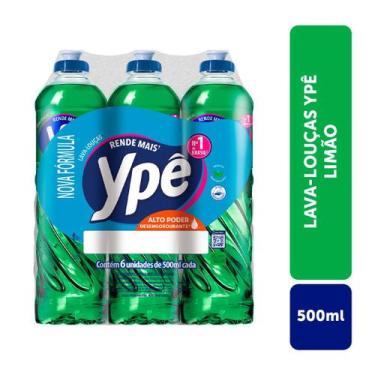 Imagem de Detergente Ypê Limão 500ml Com 6 Unidades