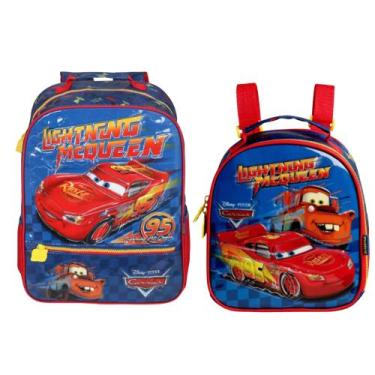 Imagem de Kit Escolar Mochila e Lancheira Carros McQueen - Xeryus