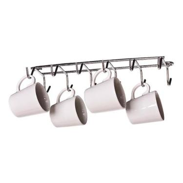 Imagem de Suporte Porta Xícaras Fixo 275x30x100mm Jomer 4310 Cromado, Cromado