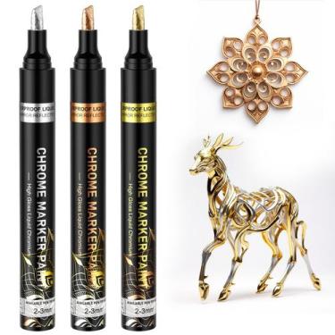 Imagem de Marcador de Tinta Líquida Espejo Cromado SigWong 3 Colores 2-3 mm