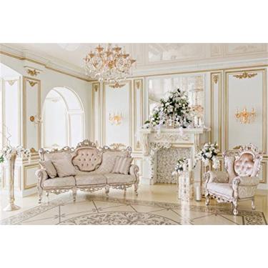 Imagem de Yeele Pano de fundo de fotografia 3 x 2,4 m luxuoso aristocrático estilo interior vintage fundo para foto interior lareira cadeira sofá boudoir Natal festa feriado cabine atirar vinil estúdio adereços