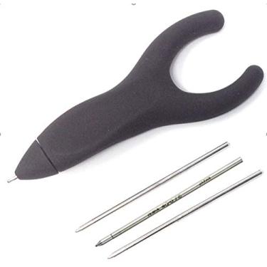 Imagem de Penagain Caneta esferográfica Ergosof, caneta preta com 2 refis pretos, 1 refil de zebra azul