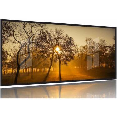 Imagem de Quadro Decorativo Nascer Do Sol Na Floresta 130x60 Moldura Preta 2x2