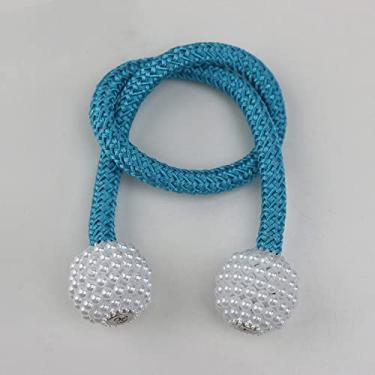 Imagem de 4 Pçs Pearl Magnetic Cortina Clipe Suporte de Cortinas Fivela Pendurada Fivela Bola Pendurada Acessórios para Cortina Decoração de Casa, Safira, 45,50cm