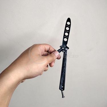 Imagem de Knife Black Butterfly Preta Borboleta Dobrável Inox