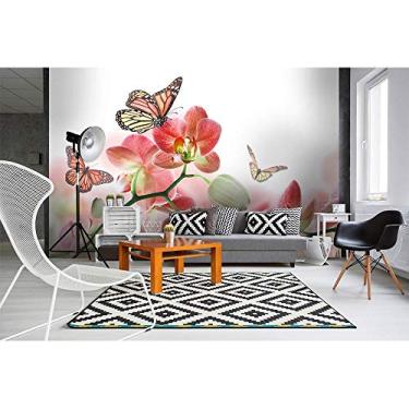 Imagem de Mural de parede de orquídeas e borboleta