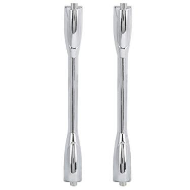 Imagem de Pacote com 2 talões de metal para tarola prata com extremidade dupla para tarola, peças e acessórios para tocar