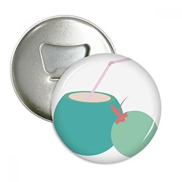 Imagem de Ilustração artística de suco de coco da Tailândia, abridor de garrafas, ímã de geladeira, emblema multifuncional