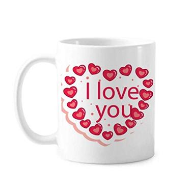 Imagem de Caneca de cerâmica com coração rosa I Love You para o Dia dos Namorados