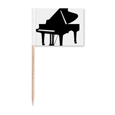 Imagem de Piano Clássico Instrumento Musical Padrão Palito Bandeiras Marcador Decoração Festa