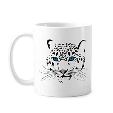 Imagem de Caneca moderna de cerâmica com cabeça de tigre branca, presente Art Deco, caneca de cerâmica para café, porcelana