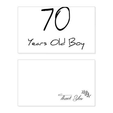 Imagem de Cartão de agradecimento de aniversário para menino de 70 anos de idade, cartão de agradecimento de aniversário