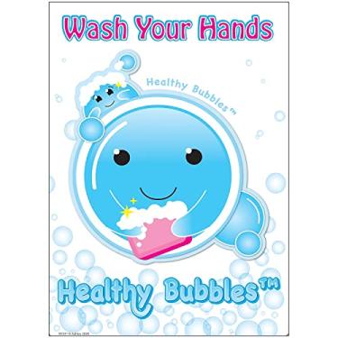Imagem de Ashley Productions Imagem de desenho animado de poliéster inteligente Poster Mat Pals Healthy Bubbles Lavar suas mãos, 33 x 24 cm
