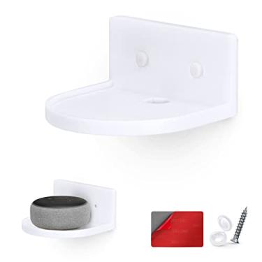 Imagem de Prateleira flutuante pequena de 12,7 cm, adesivo e parafuso, para alto-falantes Bluetooth, câmeras, plantas, livros, brinquedos e muito mais, prateleiras universais, fácil de instalar, da Brainwavz (SHELF CF2105 White, da Brainwavz)
