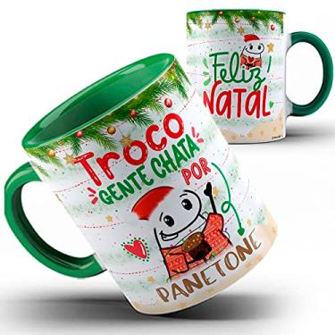 Imagem de Caneca Flork Natal troco gente chata por panetone (Verde)