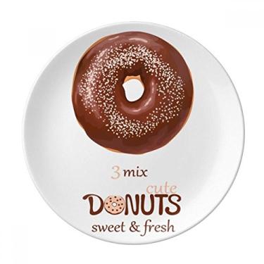 Imagem de Chocolate Rosquinha Sobremesa Prato Decorativo de Porcelana Salver Prato de Jantar