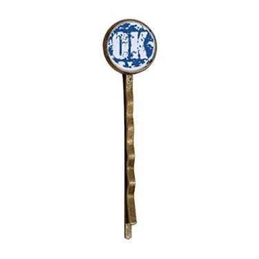 Imagem de OK, design redondo, estampa de ilustração, retrô, metal, cabelo, bobino, touca