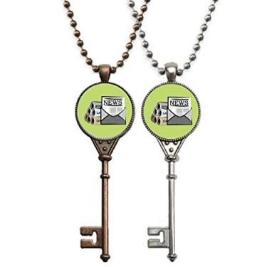 Imagem de OFFbb-USA Reel Information Empilhar Letras Colar Chaveiro Pingente Joias Decoração de Casal