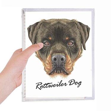 Imagem de Caderno Black Feroz Rottweiler para animais de estimação com folhas soltas e diário recarregável