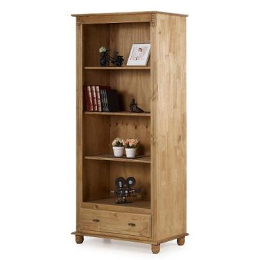 Imagem de Estante de Madeira Antique com 3 Prateleiras e 1 Gaveta - 201 - Meyer,