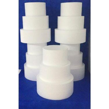 Imagem de Kit  5 bolos fakes de isopor 15x20x25 cm com 12 cm de altura - EPS
