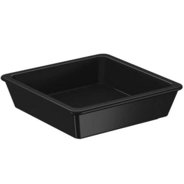 Imagem de Porta Shoyu 50ml Molheira Sushi Preta Pote Quadrado Nozoki Uno Coza em
