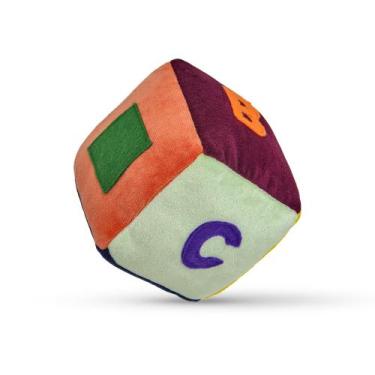 Imagem de Pelúcia Interativa Infantil Cubo Dado Plush Com Chocalho Barulhinho Te