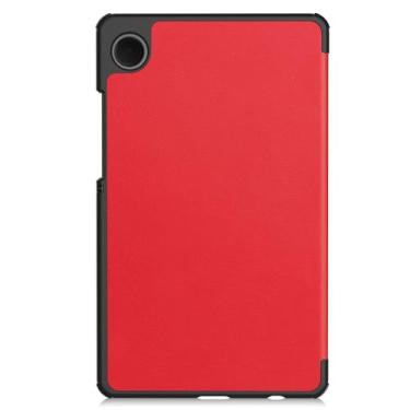 Imagem de Compatível com Samsung Galaxy Tab A9 Case SM-X110 8,7 polegadas Case Tri-Fold Smart Tablet Case, Capa protetora leve Hard PC Back Shell Slim Case Multi-View Angles, Auto Wake Sleep(Rojo)