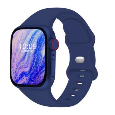 Imagem de CREFORT Pulseiras esportivas compatíveis com Apple Watch séries 10, 9, 8, 7, 6, 5, 4, 3, 2 e 1 SE, de 38 mm, 40 mm, 41 mm, 42 mm, 45 mm, 46 mm, 49 mm, ultra azul-marinho