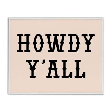 Imagem de Stupell Industries Southwestern Howdy Y'all White Framed Giclee Art Design por Daniela Santiago, 76 x 61 cm