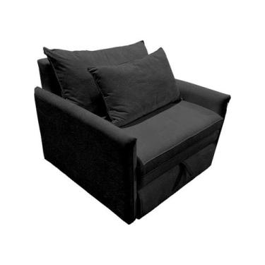 Imagem de Poltrona Cama Mona 2 em 1 Para Sala de Visitas - RS Store, Cinza Escur