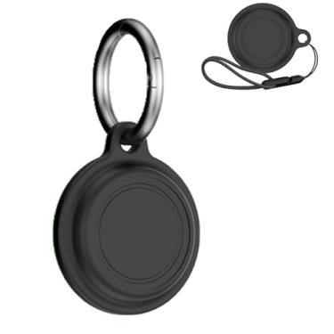 Imagem de NOUKAJU Capa para Motorola Moto Tag, capa protetora de silicone (com fivela redonda + cordão) à prova de quedas, à prova de arranhões, à prova de poeira, capa protetora para Moto Tag (preto)