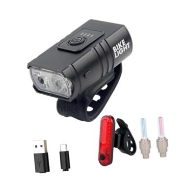 Imagem de KiBcsLic Conjunto de farol dianteiro e traseiro para bicicleta, farol e lanterna traseira para adultos, Style C