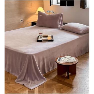 Imagem de Lençol De Flanela Apenas Twin Queen King Velvety Soft Heavyweight 1-piece Top Sheet Respirável E Confortável Lençol, Purple, 160x230cm