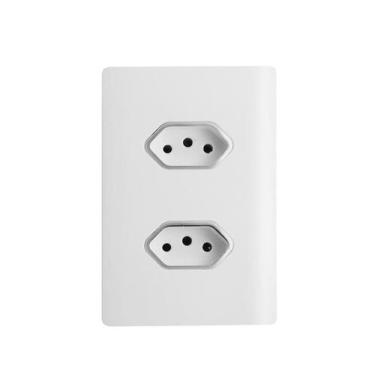 Imagem de Tomada Dupla 10A - Novara Branco Brilhante - Dicompel
